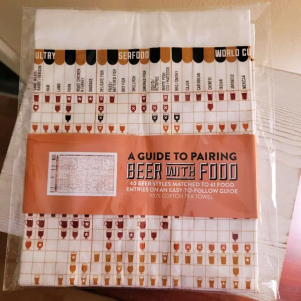Beer & Food Pairing Chart Kitchen Towel 2440 Combos Bar Gift or Decor NWT UK